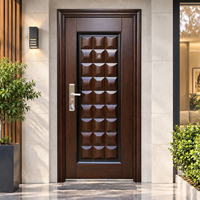 Porte d'entrée extérieure en acier haute résistance, anti-effraction, insonorisée, porte de sécurité, taille et couleur personnalisées