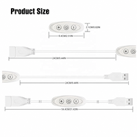 Interrupteur de gradation LED à 8 niveaux, interrupteur de gradation USB, contrôle durable à 3 boutons, cordon d'alimentation DIY 5V 2A