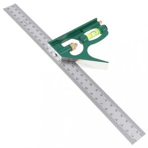 12 Inch 300mm Adjustable Combination Square Angle Ruler 45 / 90 Degree With Bubble Level Multifunctional Gauge Measuring Tools