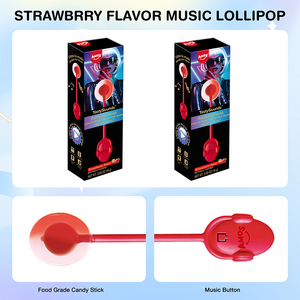 Indivisually bọc trái tim màu đỏ dâu dính <span class=keywords><strong>lollipops</strong></span> vui Đồ chơi âm nhạc Lollipop kẹo - Product Image 2