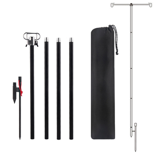 Gấp nhôm hợp kim đèn cực có thể điều chỉnh đèn Lồng Chủ Rod cho Cắm Trại Đi Bộ Đường Dài câu cá Backpacking - Product Image 1