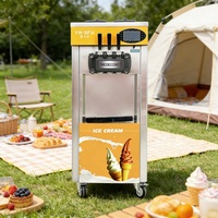 Machines à fabriquer de la crème glacée 22-28L/H, machine à crème glacée 3 saveurs, machine à crème glacée molle commerciale pour les entreprises, prix