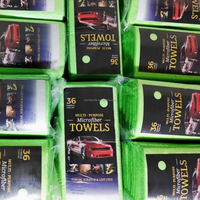 Lot de 36 chiffons de nettoyage en microfibre 300 GSM 40x40 cm, absorbants, réutilisables, pour le nettoyage automobile, serviettes de lavage de voiture, logo personnalisé