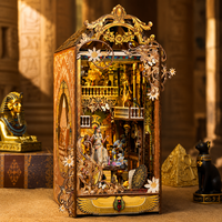 Kit de Maqueta de Librería del Antiguo Egipto, Escena en Miniatura para Armar, Rompecabezas 3D Cortado con Láser, Decoración para Estantería, Regalo para Adultos y Coleccionistas