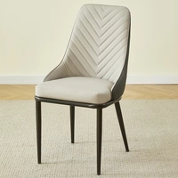 Ensemble de chaises de salle à manger modernes et luxueuses pour 4, 6 ou 8 personnes, pour hôtel, cuisine, café, en cuir et métal, pour banquet, événement, design élégant