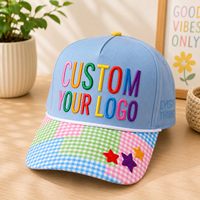 Casquette Trucker 5 Panneaux 100% Coton avec Logo Personnalisé, Motif Floral Patchwork, Style Vintage Cottagecore, Broderie Unisexe, Fournisseur OEM ODM en Gros