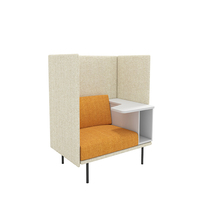 Canapé de réunion insonorisé à dossier haut avec table, design modulaire pour espace de réception de bureau privé