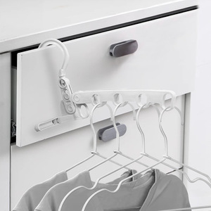 Tendedero plegable de cinco orificios, colgador de ropa de plástico multifuncional para interiores, montado en la pared, para viajes, venta al por mayor, para negocios - Product Image 2