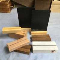 Base en bois rustique pour porte-panneau acrylique, porte-menu A5, bloc en bois avec fente personnalisée, support d'affichage en bois pour cartes