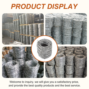 Đo 16 mạ kẽm đôi xoắn <span class=keywords><strong>4</strong></span> điểm 2mm gi dây thép gai cho hàng rào - Product Image 5