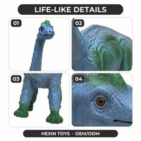 Figurine de dinosaure en PVC bleu jaune 13x5x7cm, modèle éducatif de dinosaure, jouet de bureau pour enfants