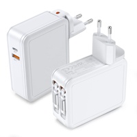 Cargador de Pared Retráctil para Portátil HNT de 65W con Cable USB de 2.6 Pies, IOS+ y Cable Dual Tipo C, 4 en 1, Carga Rápida Portátil para iPhone