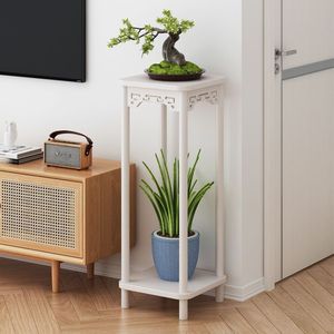 Solid Wood Flower Stand Chinese Style Rectangle Freestanding Indoor Living Room Storage Shelf For Succulent Green Ivy Plant Rack - Product Image 3