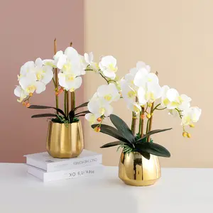 L2275 Groothandel Home Decor Kunstmatige Real Touch Vlinder Orchidee Bloem Ingemaakte Kunstmatige Phalaenops Orchidee Plant Met Pot