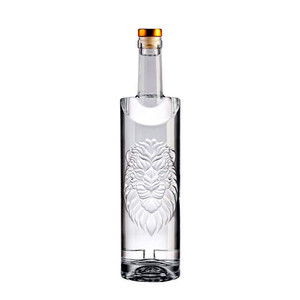 Fuente 750ml modelo <span class=keywords><strong>botella</strong></span> <span class=keywords><strong>de</strong></span> vidrio plano cabeza <span class=keywords><strong>de</strong></span> león patrón cristal blanco Material vino licor <span class=keywords><strong>Vodka</strong></span> <span class=keywords><strong>botella</strong></span> <span class=keywords><strong>de</strong></span> corcho vacía - Product Image 6