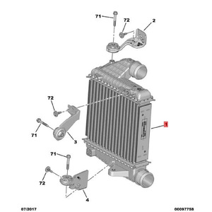 อินเตอร์คูลเลอร์สำหรับเครื่องยนต์ Peugeot Citroen 1.6T รุ่น YL00580380 OE 9675627980 9837473980 อะไหล่ทดแทนใหม่ - Product Image 2