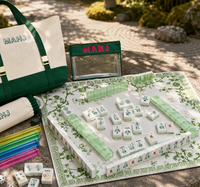 Jeu de Mahjong Américain de Luxe en Acrylique Vert Transparent, Résistant à l'Eau, Écologique, Pliable et Portable – Meilleures Ventes