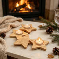 Base de Madera Personalizada para Decoración del Hogar, Portavelas en Forma de Estrella, Base en Forma de Estrella, Adecuada para Bodas y la Vida Diaria
