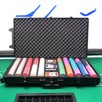 Heißer Verkauf: Großer Aluminium-Trolley-Koffer für 1000 Pokerchips, 3 Kartenspiele und 10 Würfel für Casino-Spiele