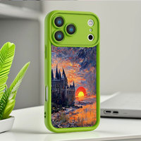 Coque de protection antichute mate imprimée Coucher de soleil au château pour iPhone 17 Pro Max 16 15 14 13 12 11 7 8 Plus – Vente en gros