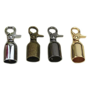 Embouts de cordons avec crochets de fixation pour cordes, finition chrome doré/noir, pour la gestion des files d'attente dans les hôtels et banques - Product Image 4