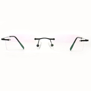 H6817,トレンディな長方形の光学メガネフレーム男性用フレキシブル近視眼鏡フレームレス眼鏡 - Product Image 1