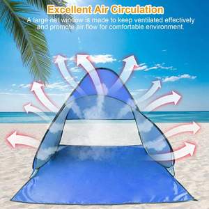 Blue UPF50+ Anti-UV Sun <b>Shelter</b> Kids Toddle <b>Pop</b> <b>up</b> Beach Tent for 2-3 Person With Storage Bag - Product Image 4