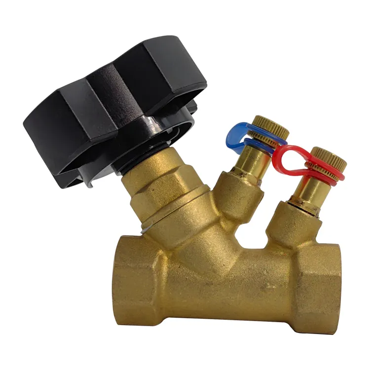 Válvula de equilibrio de latón manual de flujo para sistema de agua de aire acondicionado