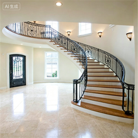 Escalier en spirale moderne Prima personnalisé, marches en bois massif pour intérieur
