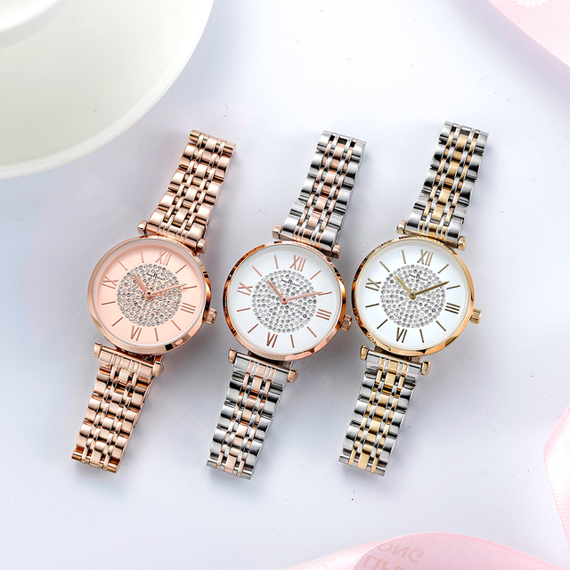 Wholesale Fashion Pretty Women Watch 3ATM Waterproof Stainless Steel Band Quartz Luxury Watches for Ladies