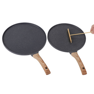 Nonstick Crepe <b>Pan</b> Aluminum Alloy Double Layer Base <b>Induction</b> Compatible Pancake <b>Frying</b> <b>Pan</b> With Wooden Handle - Product Image 3