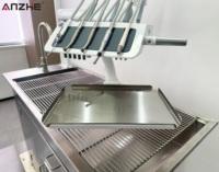 Unité dentaire vétérinaire directe usine avec lampe blanchissante LED, compresseur sans huile 32L, poste de travail dentaire vétérinaire en acier inoxydable