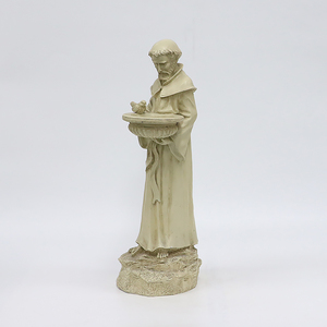 Estatua de San Francisco Hecha a Mano en Resina con Baño para Pájaros, Decoración Religiosa para Jardín, Forma Personalizada, Modelada a Mano para Uso en Interiores y Exteriores - Product Image 4