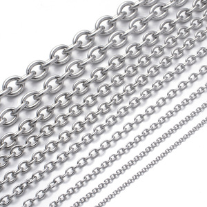 Chaîne en acier inoxydable ronde en forme de O, chaîne croisée, pour collier et bracelet DIY, chaîne de base tendance, apprêts de bijoux personnalisés - Product Image 5