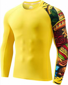 Custom Logo Long Sleeve Rash Guard UPF 50+ UV Protection Breathable <b>Men's</b> <b>Compression</b> <b>Shirt</b> Quick Dry Surf Swim - Product Image 6