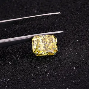 Jewelry Vivid Yellow Moissanite Diamond Radiant Cut Moissanite Loose Gemstone for Gift and Jewelry Making
