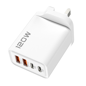 Sạc nhanh 120W PD bán buôn, bộ chuyển đổi Type C, 4 cổng, sạc tường <span class=keywords><strong>USB</strong></span> C kép cho iPhone, Samsung - Product Image 4