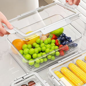 Yimijia <b>Refrigerator</b> Food Storage Box Rectangle Seal Lid Portable Food Grade Plastic Freezer <b>Container</b> Organizers - Product Image 4