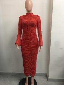 Abiti da <span class=keywords><strong>donna</strong></span> a maniche lunghe con volant, sexy, in rete, con fodera interna, Sehe Fashion - Product Image 5