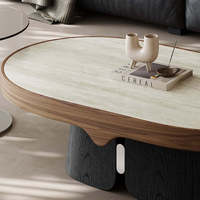 Ensemble de tables basses rondes contemporaines en pierre frittée pour la maison et le salon