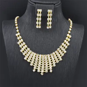 Jxx Wholesale Price Hot Selling 24K Gold Plated Wholesale Brass Necklace Earring Jewelry Sets For Women