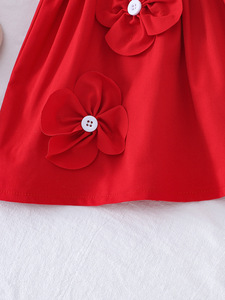 Nuovo Vestito Rosso per <span class=keywords><strong>Neonata</strong></span> con Ricami e Decorazioni Floreali per Occasioni Speciali - Product Image 5