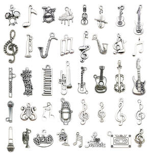 Instrumento Musical de plata antigua, símbolo musical, colgante Retro, joyería de aleación, pulsera Diy, collar, llavero, accesorios - Product Image 1