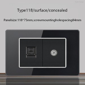Prise murale pour téléviseur en verre de qualité américaine avec panneau tactile et design durable, protection IP20 - Product Image 3