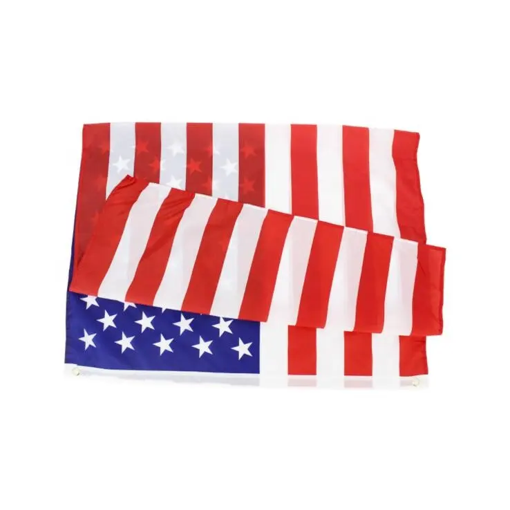 أعلام أمريكية رخيصة السعر للبيع بالجملة بمقاس 3 × 5 أقدام أعلام دول الولايات المتحدة مطبوعة بتسامي حسب الطلب بخطوط حمراء بعلم أمريكي