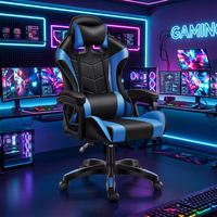 Chaise de Gaming Ergonomique Noire et Blanche en Cuir PU Style Racing avec Appui-tête et Coussin Lombaire Réglables, Inclinable et Pivotante – Vente en Gros Usine