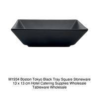 Plat de service carré en grès noir Boston / Tokyo 13 × 13 cm M1934