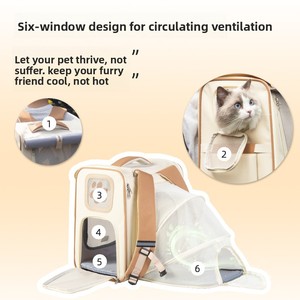 Mochila de tela Oxford de gran capacidad para perros y gatos, transpirable, extensible, a la moda, para exteriores, para mascotas, cama portátil para perros - Product Image 5