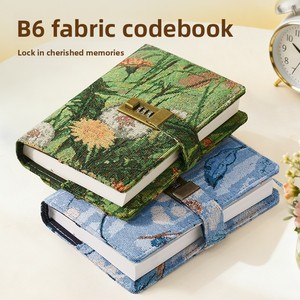 Nouveauté transfrontalière : Carnet à mot de passe brodé, texturé en tissu, design é<span class=keywords><strong>l</strong></span>égant, pages intérieures épaissies, cadeau pour jeunes - Product Image 4