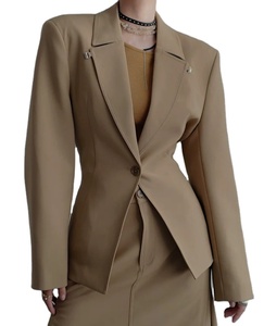 Chaqueta de diseñador personalizada para <span class=keywords><strong>mujer</strong></span>, chaqueta de <span class=keywords><strong>manga</strong></span> larga de alta calidad, abrigo suave de <span class=keywords><strong>trabajo</strong></span> de negocios informal de Color sólido para primavera y otoño - Product Image 1